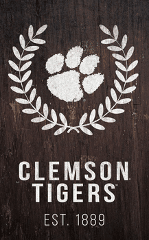 Clemson Tigers Laurel Wreath 11x19 Sign