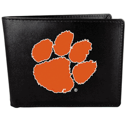Clemson Tigers Leather Bi-fold Wallet, Large Logo
