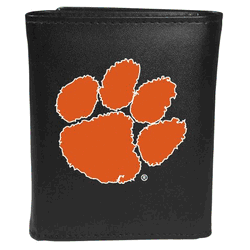 Clemson Tigers Leather Tri-fold Wallet, Large Logo