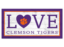 Clemson Tigers Love 6x12 Sign
