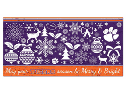 Clemson Tigers Merry and Bright 6x12 Sign