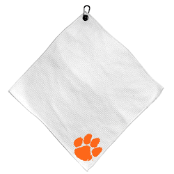 Clemson Tigers Microfiber Small Towel - 15" x 15" (White)