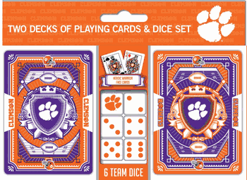 Clemson Tigers NCAA 2-pack Playing Cards & Dice Set