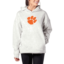Clemson Tigers NCAA Kadi Hoodie with Zipper Pockets Heather Grey Medium