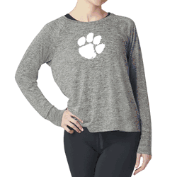 Clemson Tigers NCAA Kadi Raglan Long Sleeve Heather Grey Large