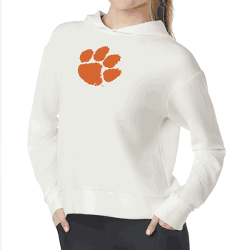 Clemson Tigers NCAA Kadi Waffle Hoodie Coconut Cream Large