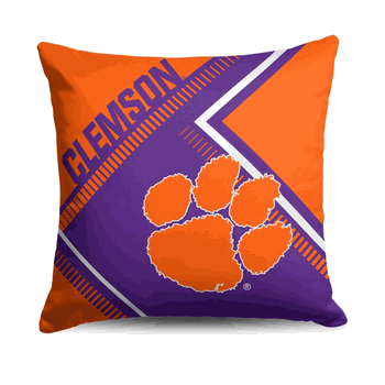 Clemson Tigers NCAA Pulsewave Throw Pillow 18X18 Inches