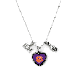 Clemson Tigers Necklace Charmed Sport Love Football