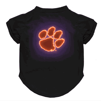 Clemson Tigers Neon Pet T-Shirt, X-Small