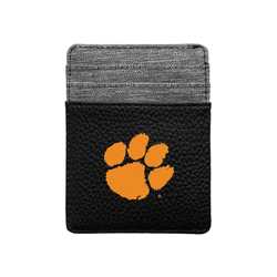 Clemson Tigers Pebble Front Pocket Wallet Black
