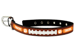 Clemson Tigers Pet Collar Classic Football Leather Size Medium