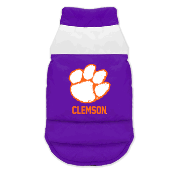 Clemson Tigers Pet Parka Puff Vest Large