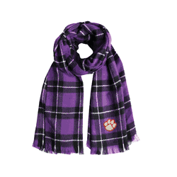 Clemson Tigers Plaid Blanket Scarf PR-BLK