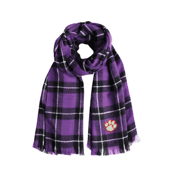 Clemson Tigers Plaid Blanket Scarf PR-BLK