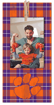 Clemson Tigers Plaid Clothespin 6x12 Sign