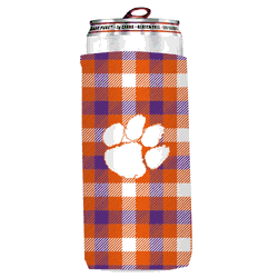 Clemson Tigers Plaid Insulated Slim Can Sleeve