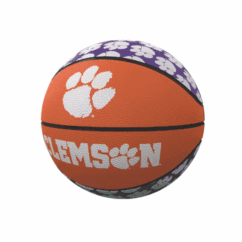 Clemson Tigers Repeating Logo Mini-Size Rubber Basketball