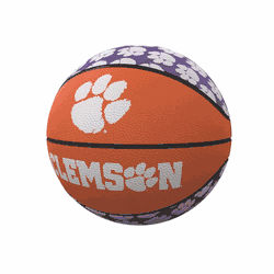 Clemson Tigers Repeating Logo Mini-Size Rubber Basketball