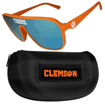 Clemson Tigers Shield Sunglasses with Case