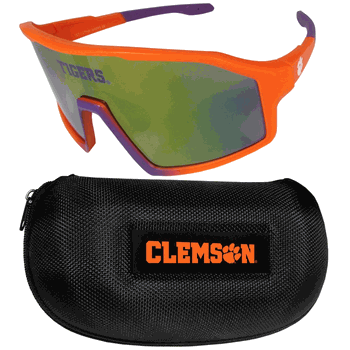 Clemson Tigers Shield Sunglasses with Case