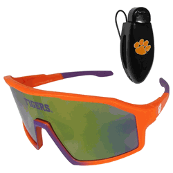 Clemson Tigers Shield Sunglasses with Visor Clip