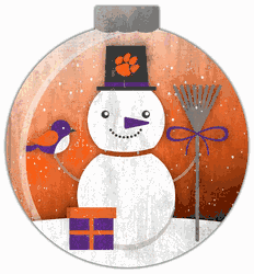 Clemson Tigers Snowglobe 12in Wall Art
