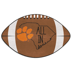 Clemson Tigers Southern Style Football Rug - 20.5in. x 32.5in.