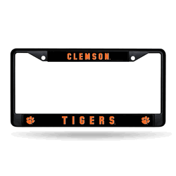 Clemson Tigers Standard Black Chrome Frame with Plastic Inserts 12" x 6" Car/Truck Auto Accessory