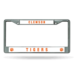 Clemson Tigers Standard Chrome Frame with Plastic Inserts 12" x 6" Car/Truck Auto Accessory
