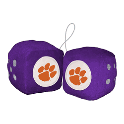 Clemson Tigers Team Color Fuzzy Dice Dcor 3" Set