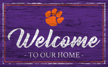 Clemson Tigers Team Color Welcome 11x19 Sign
