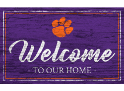 Clemson Tigers Team Color Welcome 11x19 Sign
