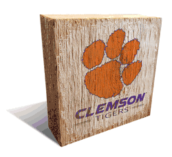 Clemson Tigers Team Logo Block 6X6