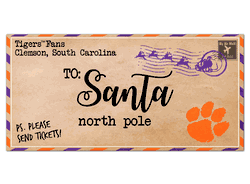 Clemson Tigers To Santa 6x12 Sign
