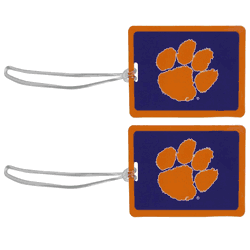 Clemson Tigers Vinyl Luggage Tag, 2pk