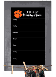 Clemson Tigers Weekly Chalkboard with frame & clothespins 11x19 Sign