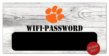 Clemson Tigers Wifi Password 6x12 Sign
