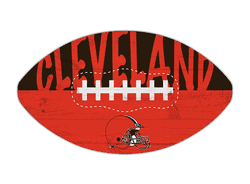 Cleveland Browns 12" Football Cutout Sign with City Name