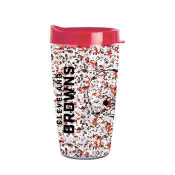 Cleveland Browns 16oz Terrazzo Dbl Wall Clear Tumbler