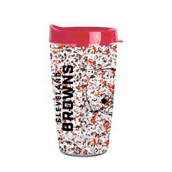 Cleveland Browns 16oz Terrazzo Dbl Wall Clear Tumbler