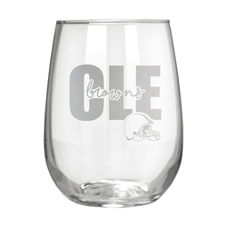 Cleveland Browns 17oz Stemmless Wine Glass