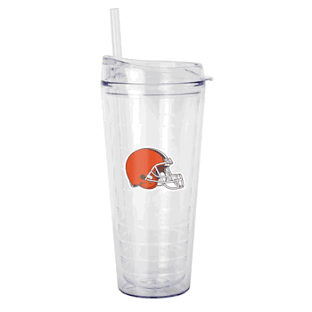 Cleveland Browns 22oz Flipside Dbl Wall Clear Tumbler
