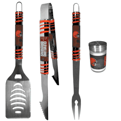 Cleveland Browns 3 pc Tailgater BBQ Set and Season Shaker