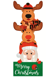 Cleveland Browns 31" Santa Stack Leaner
