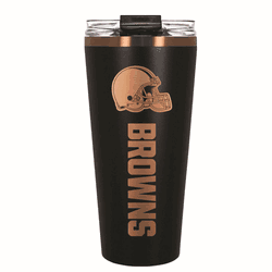 Cleveland Browns 32oz Black and Copper Big Slim with Straw