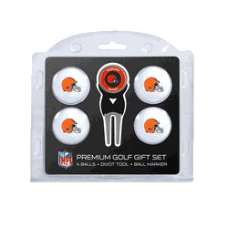 Cleveland Browns 4 Ball Gift Set + Divot Tool & Marker