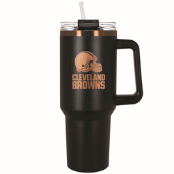 Cleveland Browns 40oz Black and Copper Colossus Travel Mug with Straw
