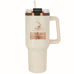 Cleveland Browns 40oz Crme and Copper Colossus Travel Mug with Straw