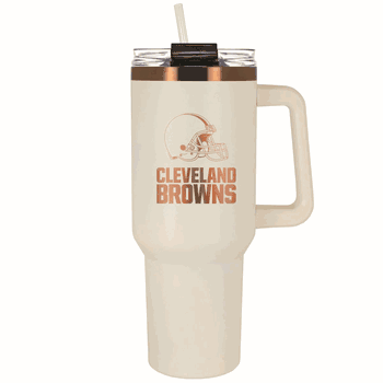 Cleveland Browns 40oz Crme and Copper Colossus Travel Mug with Straw