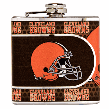 Cleveland Browns 6oz Stainless Steel Flask with Metallic Graphics